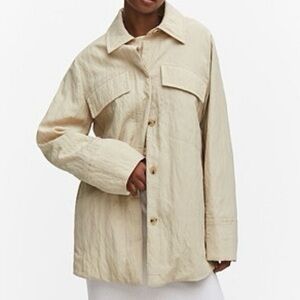 Mango Light Tan Textured Jacket